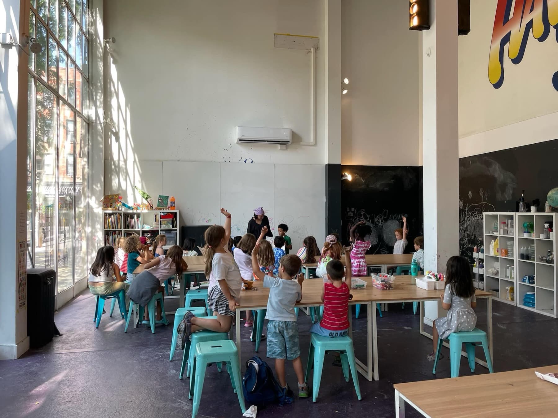 Campers making art at PLAYDAY